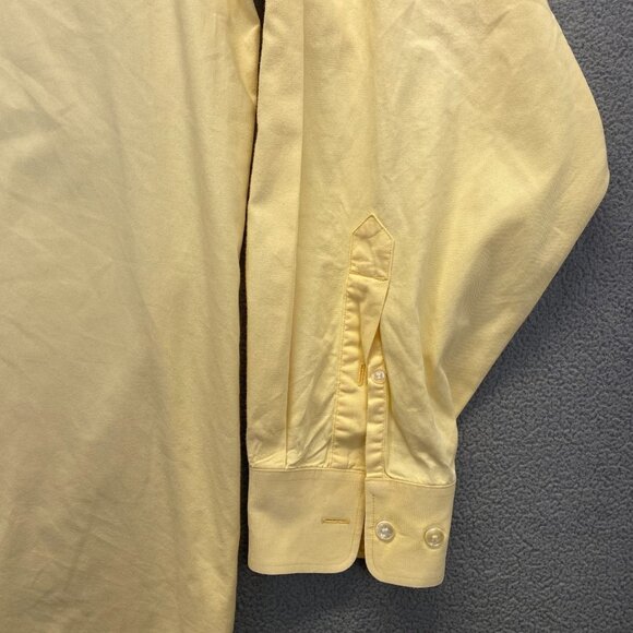 CUTTER & BUCK Button Shirt Size 3XT Long Sleeve YELLOW 100% Cotton TALL,Pockets - Picture 10 of 11